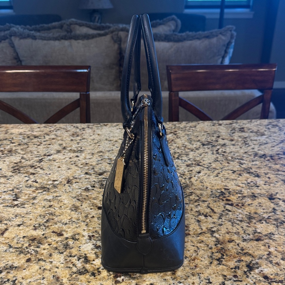 Coach Black Embossed Dome Satchel - Picture 3 of 11